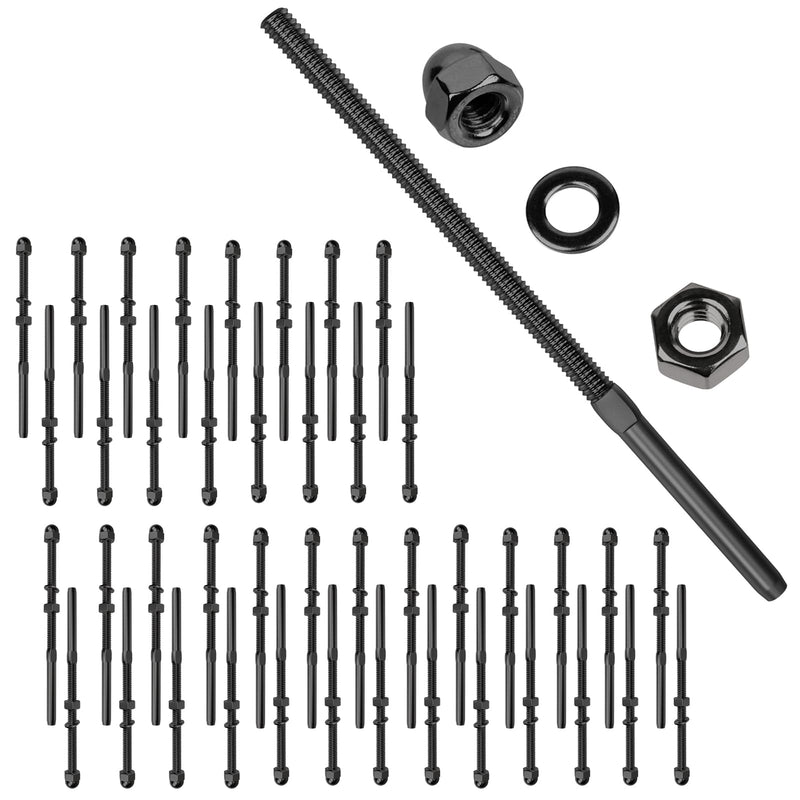 Load image into Gallery viewer, CKE 6&quot; Black Swage Threaded Stud for 1/8&quot; cable railing
