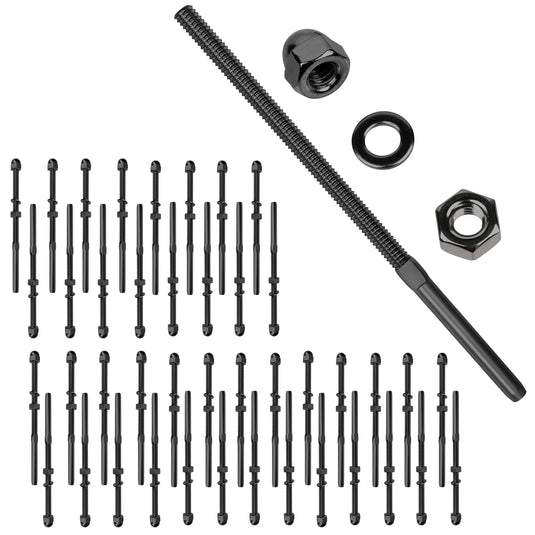 CKE 6" Black Swage Threaded Stud for 1/8" cable railing