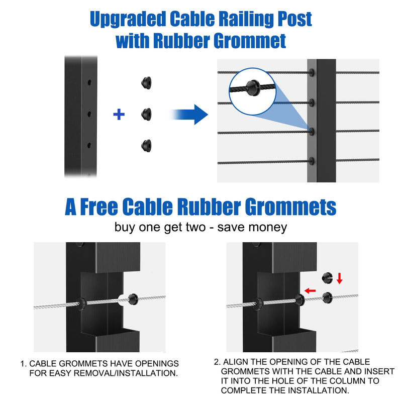 Load image into Gallery viewer, CKE 36&quot; Horizontal Drill Flat Top Cable Railing Post
